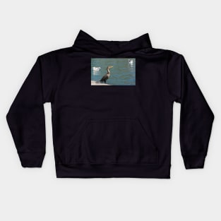 Double crested cormorant. Kids Hoodie